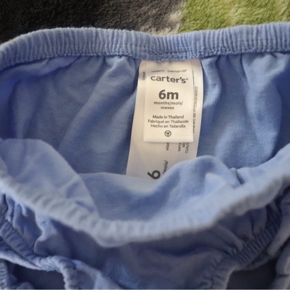 6M Baby Girl Outfit Shirt with Bottoms Blue and White - Picture 4 of 5